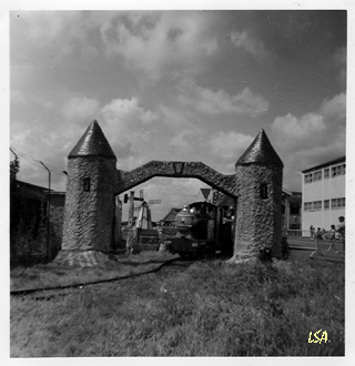 Passing under the turret