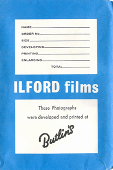 ILFORD films: These Photographs were developed and printed at Butlin's
